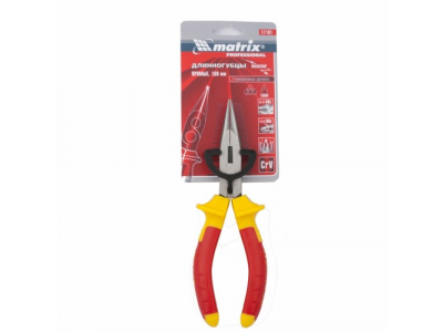 Длинногубцы прямые Insulated, 160мм, двухкомпонентные рукоятки//MATRIX PROFESSIONAL от MATRIX Длинногубцы прямые Insulated, 160мм, двухкомпонентные рукоятки//MATRIX PROFESSIONAL