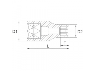 Головка торцевая 1/4" E8 от LICOTA Головка торцевая 1/4" E8